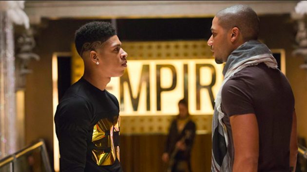 Jussie Smollett, right, with Yazz in a scene from Empire.