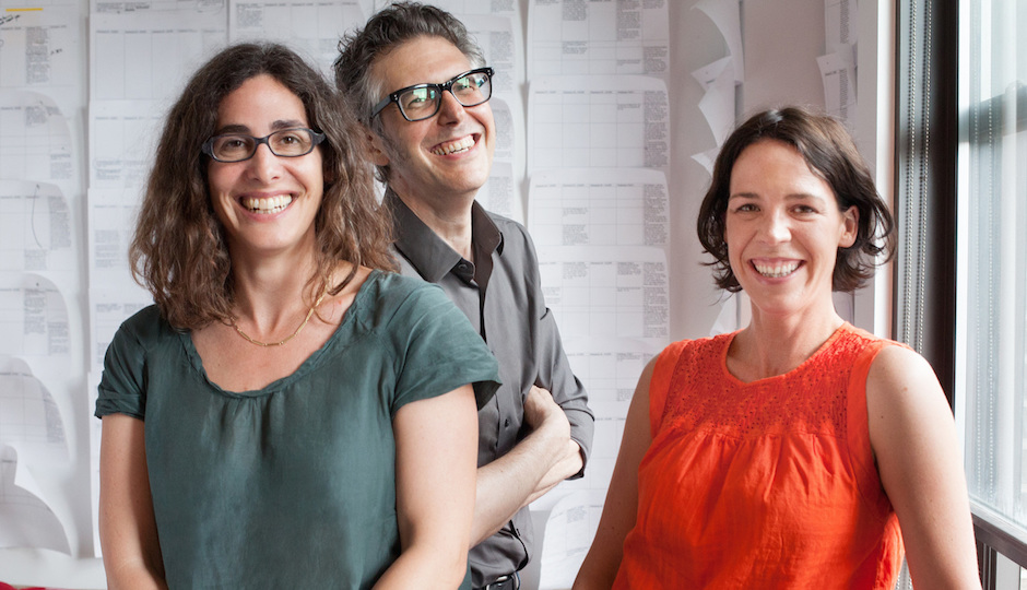Sarah Koenig (left) and Julie Snyder with This American Life host Ira Glass. | Photo by Meredith Heuer, courtesy of Serial.