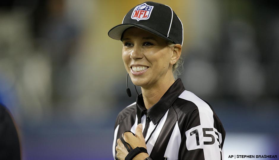 Sarah Thomas, who has worked exhibition games, will be a line judge for the 2015 season, the league announced Wednesday, April 8, 2015.