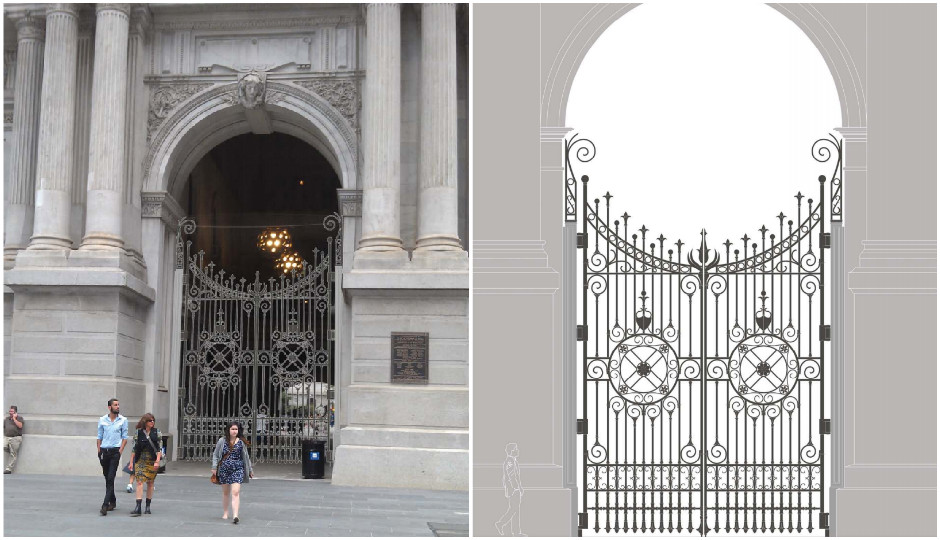 The new City Hall gates. | Renderings and designs from Vitetta.