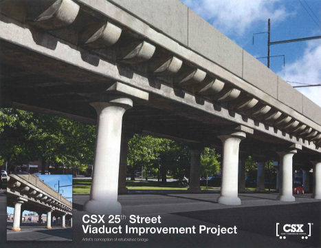 The 25th Street Viaduct, as planned by 2020 | Rendering: CSX