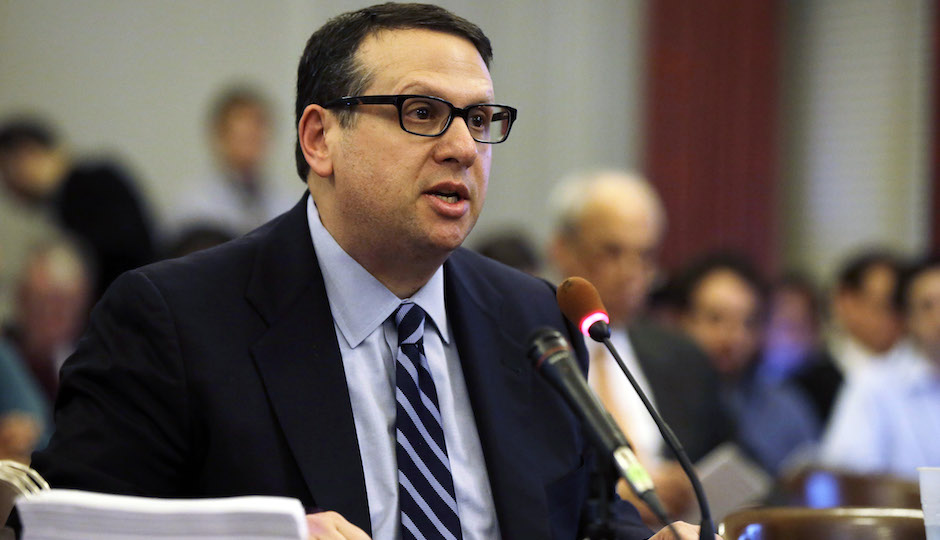 In this Jan. 9, 2014 file photo, David Wildstein, who was Christie's No. 2 man at the Port Authority, speaks during a hearing at the Statehouse in Trenton. The Christie administration stands accused of closing lanes on the George Washington Bridge, linking New York and New Jersey, in order to create a huge traffic backup as retribution against a local mayor for not endorsing the governor's reelection. Documents released Thursday, Feb. 27, 2014, by a New Jersey legislative committee looking into the scandal surrounding Gov. Chris Christie show two figures, Wildstein and Bridget Anne Kelly, Christie's Deputy Chief of Staff, at the heart of the case making running jokes about the idea of creating traffic jams as a way to strike at enemies. (AP Photo/Mel Evans, File)