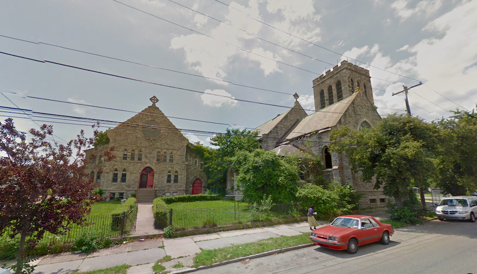 Former parish house (left) and former Saint Peter's Church of Christ (right) at 47th and Kingsessing | Image via Google Street View 
