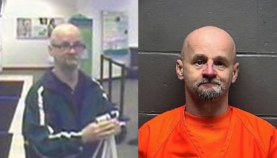 Left: the suspect in Wednesday's Center City bank robbery. Right: James Ney, arrested Thursday for an Atlantic City bank robbery. 