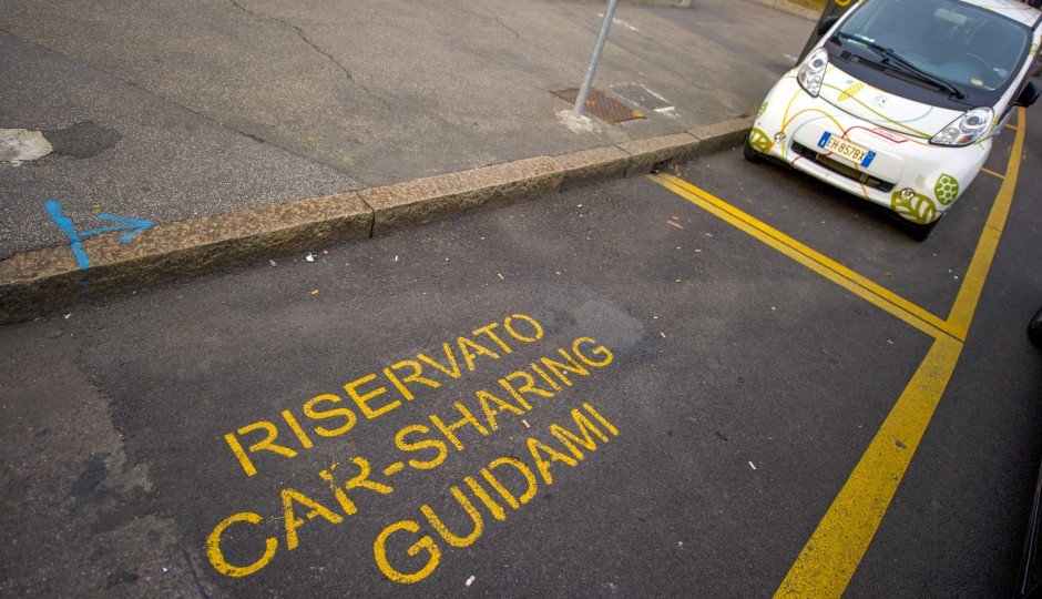 Reserved car-sharing parking in Milan, Italy. Source: Shutterstock.com