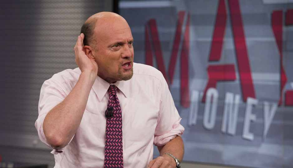 Jim Cramer in the Mad Money lair. (Courtesy of NBCUniversal)