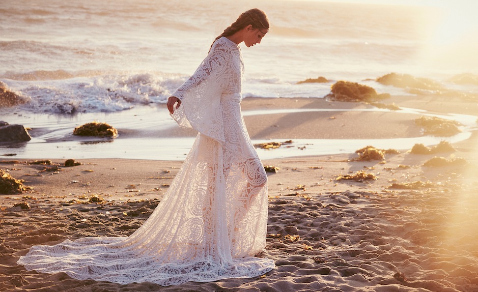 How gorgeous is this long-sleeve lace gown?