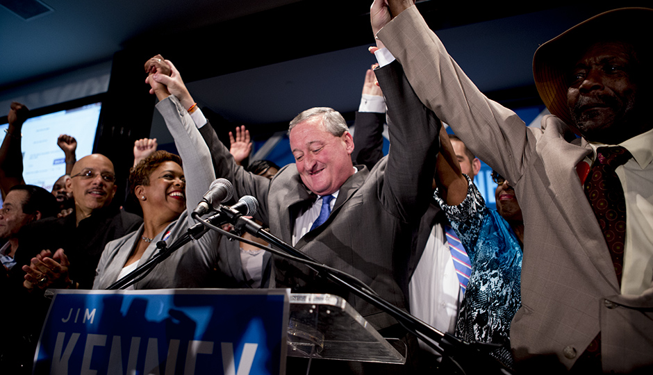The victorious Jim Kenney on Election Day| Photo by Jeff Fusco