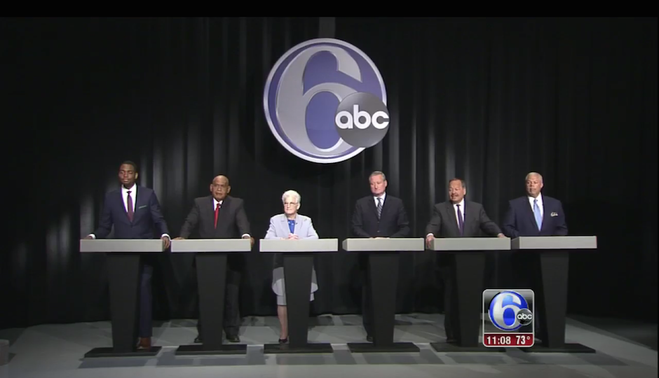 Screen grab of 6ABC's mayoral debate