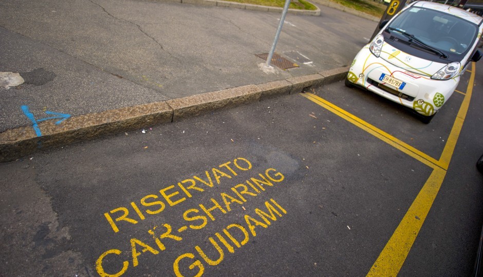 Reserved car-sharing parking in Milan, Italy. Source: Shutterstock.com 