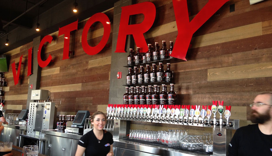 A look at the extensive tap selection at Victory's Kennett Square brewpub.