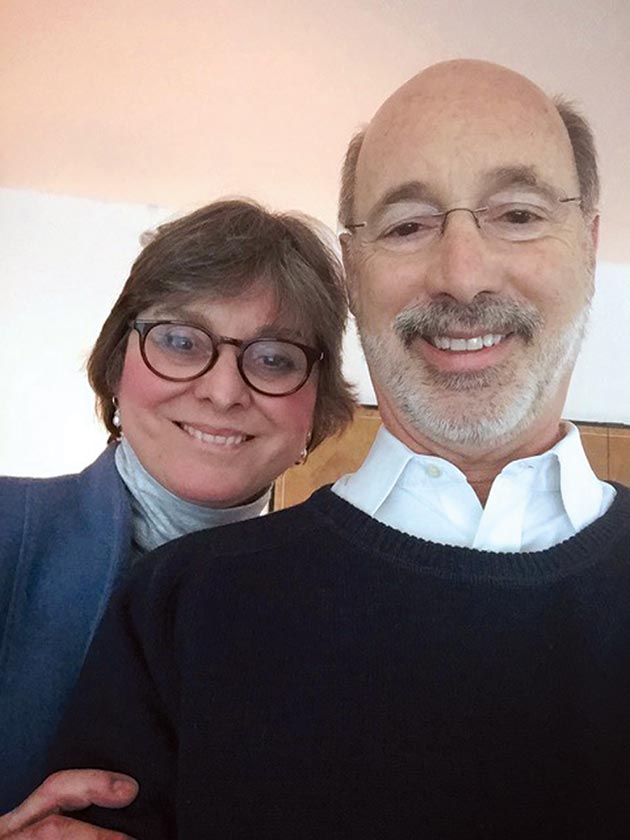 Tom Wolf with wife Frances in Philadelphia, March 20, 2015.