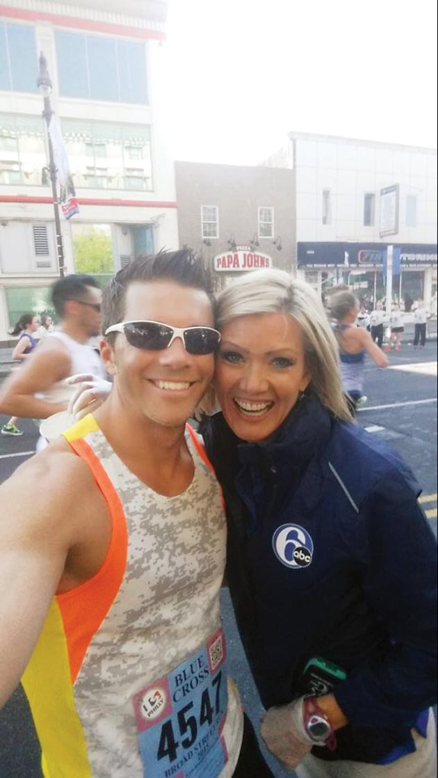 6 ABC’s Adam Joseph and Cecily Tynan at the Broad Street Run, May 3, 2015.