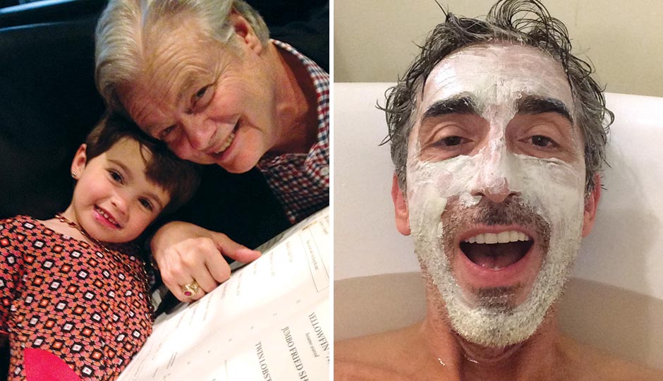 Left: Former state senator Vince Fumo with his granddaughter Lila Rose, May 9, 2014. Right: Duross & Langel co-owner Steve Duross in his bathtub, April 22, 2015.