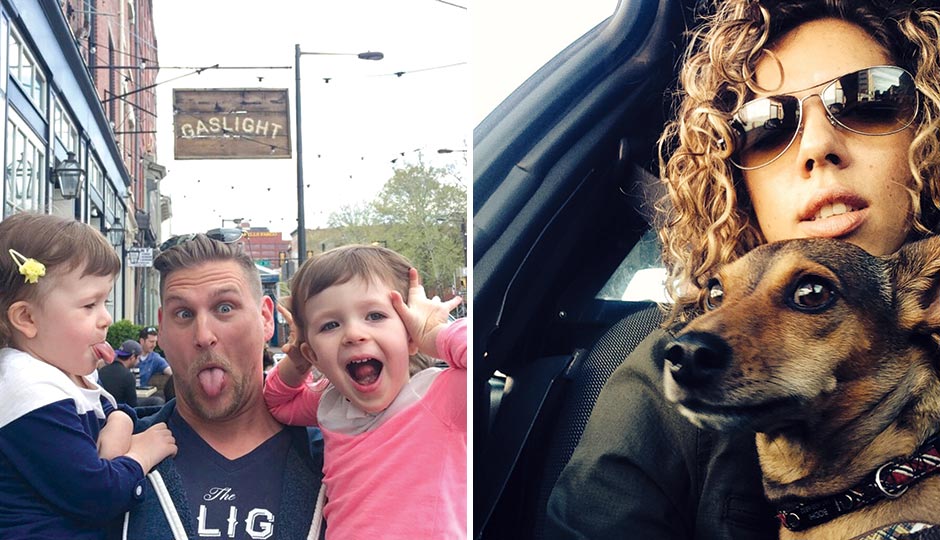 Left: Jason Cichonski, the Gaslight and Ela, with his best friend’s nieces Ella and Addison. Right: Nicole Marquis, HipCityVeg.