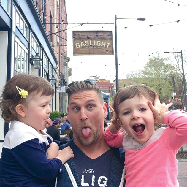 Jason Cichonski, the Gaslight and Ela, with his best friend’s nieces Ella and Addison.