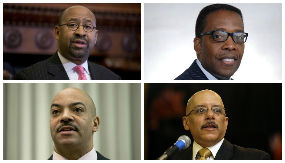 Clockwise from the top: Mayor Michael Nutter, Council President Darrell Clarke, District Attorney Seth Williams and state Sen. Vincent Hughes.