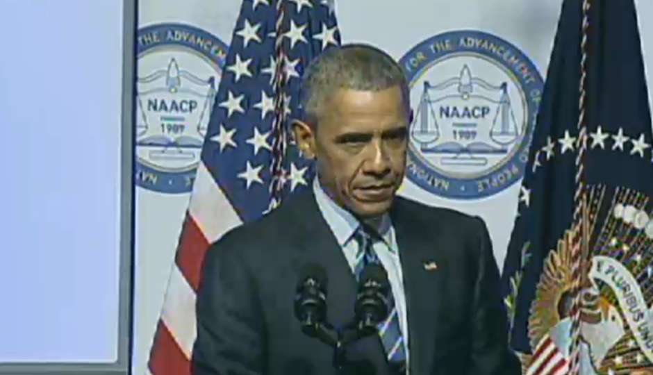 President Obama speaks Tuesday to the NAACP.