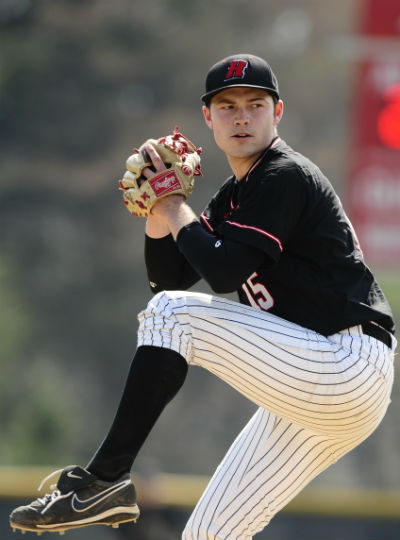 Tommy Bergjan, No. 15, pitches for Haverford. He is the only current baseball player to come out of Haverford, which has also given Major League Baseball many of its executives, scouts, and employees in other roles, per the New York Times. Photo| David Sinclair 