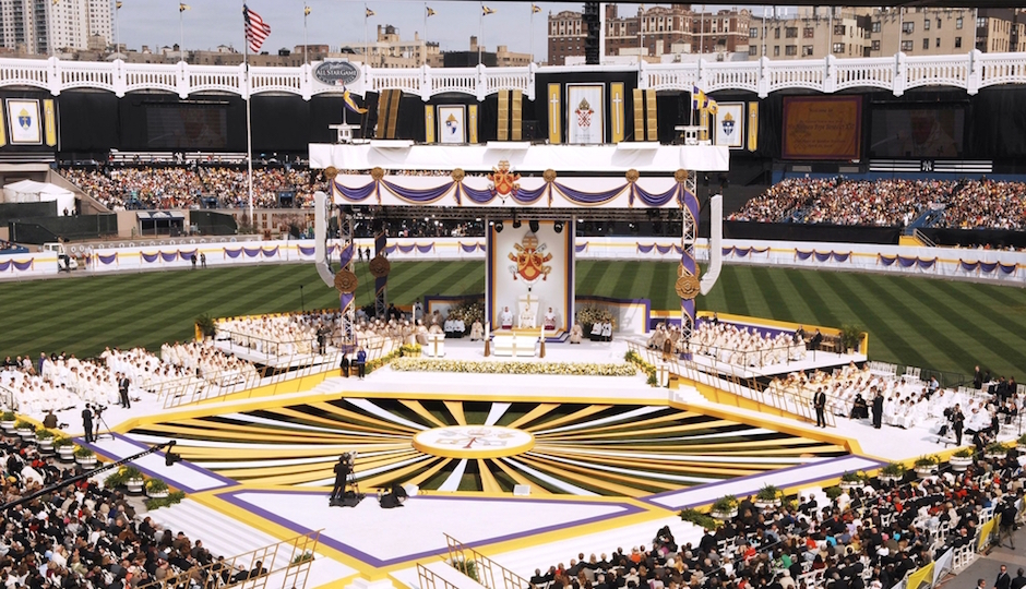 Pope Benedict celebrated Mass at Yankee Stadium in 2008. He did it the easy way.| Shutterstock.com