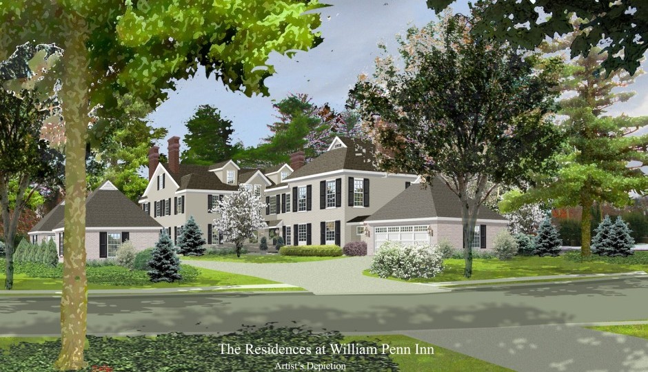 Rendering of the Residences at the William Penn Inn | via Main Line Adapt