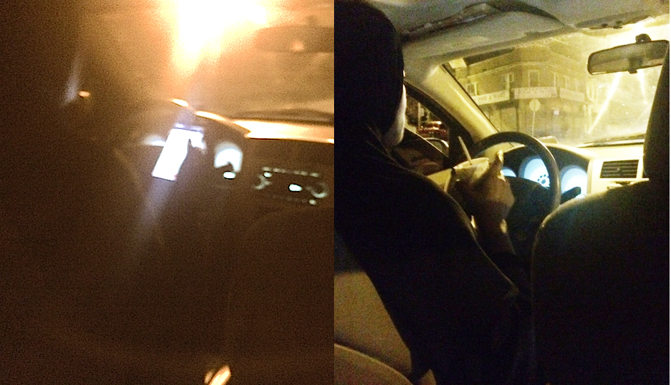 My UberX driver alternates between texting and eating her ice cream sundae.
