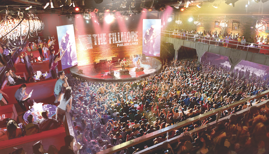 Rendering of the Fillmore's main concert stage. 