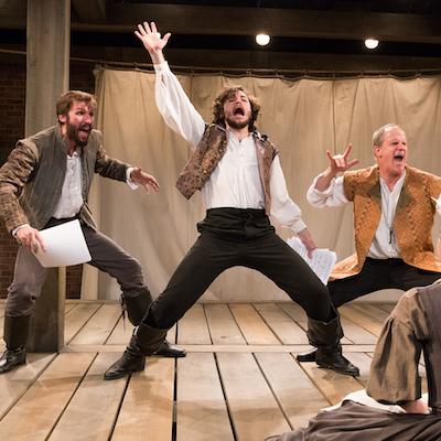 Dan Hodge as Nate, Sean Lally as Sharpe, and Anthony Lawton as Armin | Photo by Mark Garvin. 