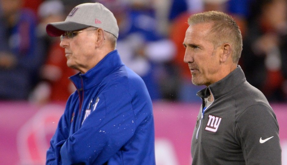 Giants head coach Tom Coughlin and defensive coordinator Steve Spagnuolo. (Photo: USA Today Sports)