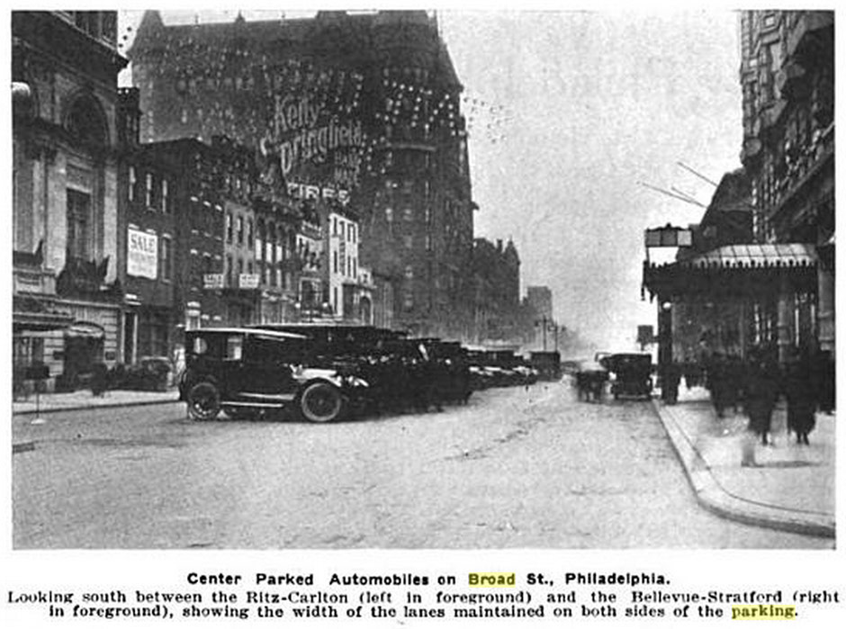 1917 Automobile Trade News - Broad Street median parking