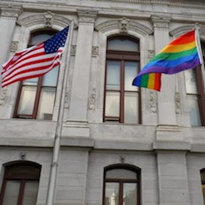 From last year's City Hall rainbow flag raising.