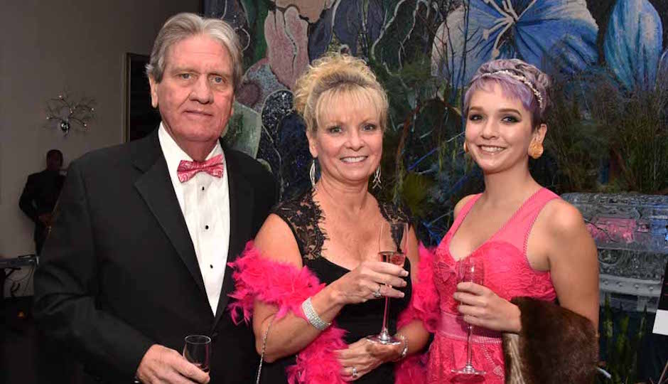 Bill Culp, Karen Lynch and Allyson Lynch. The Lynch's are mother daughter breast cancer survivors and were thrilled to be able to attend the Pink Tide Gala together.