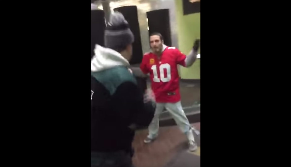 Viral video screengrab - Giants fan punched