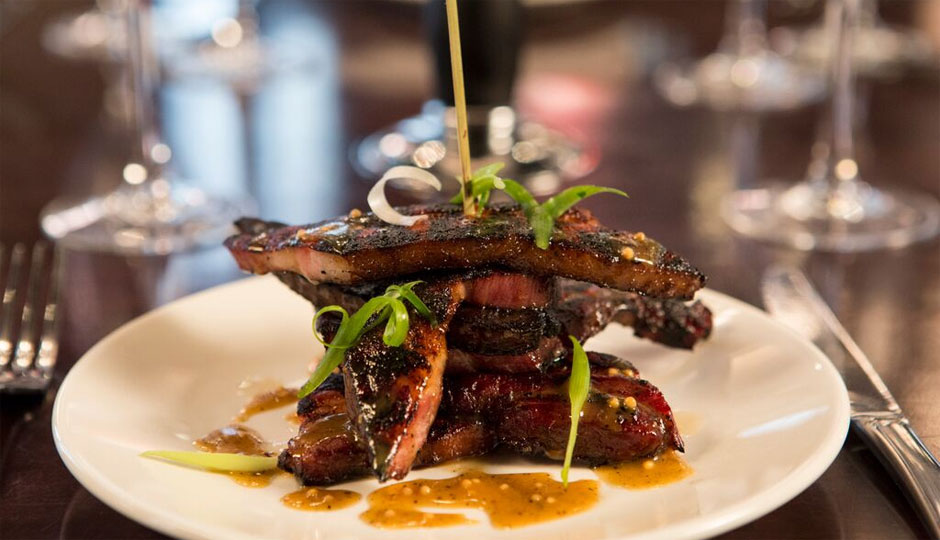 Grilled thick cut 1732 Meats with smoked paprika bacon | Photo courtesy Valley Forge Casino Resort