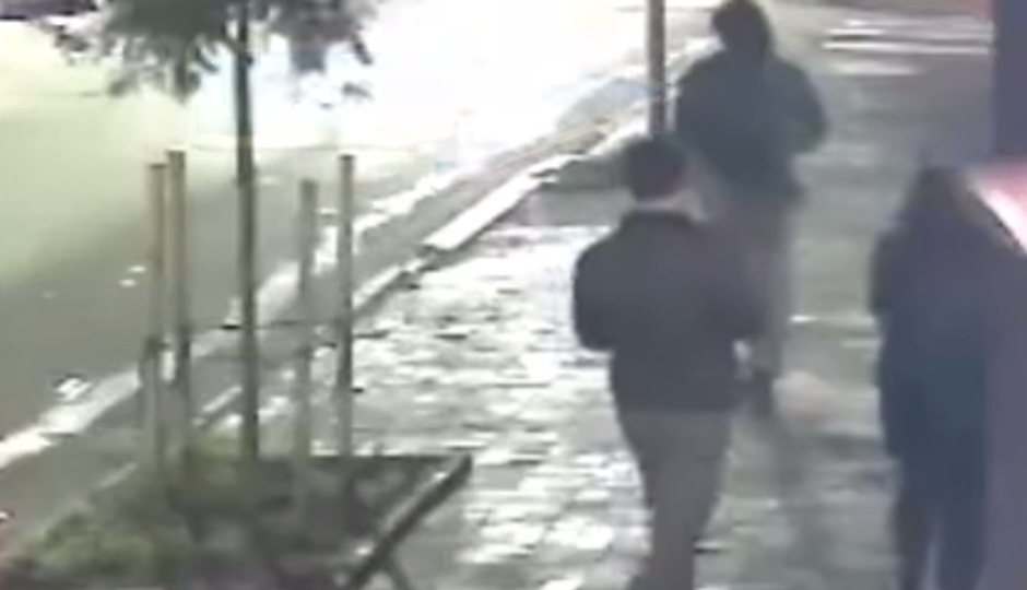 Surveillence video captured the suspect approaching two of his alleged victims in Old City.