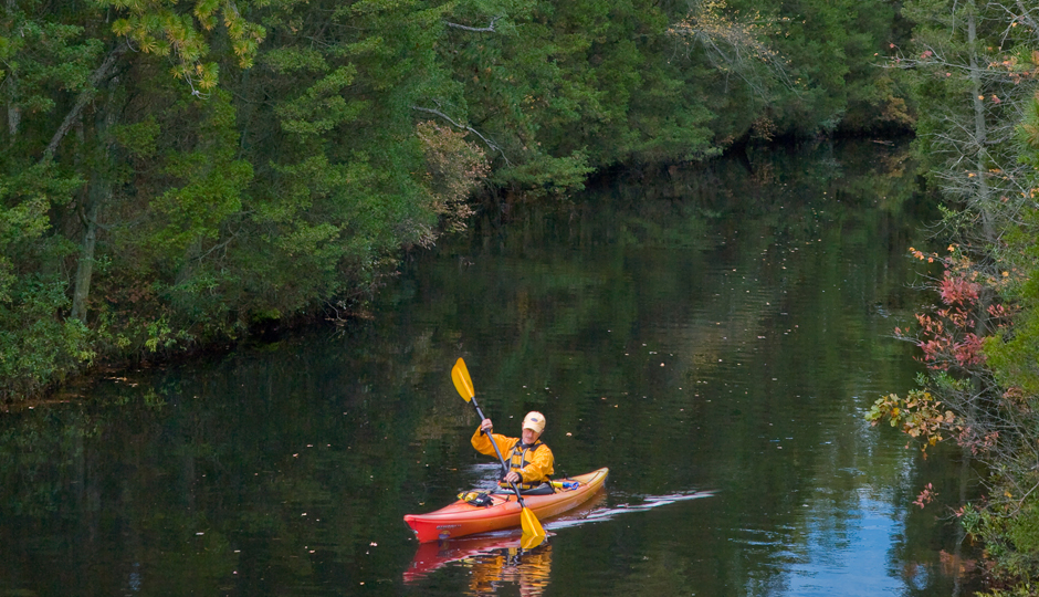 Kayaking along the Oswego River in Wharton State Forest