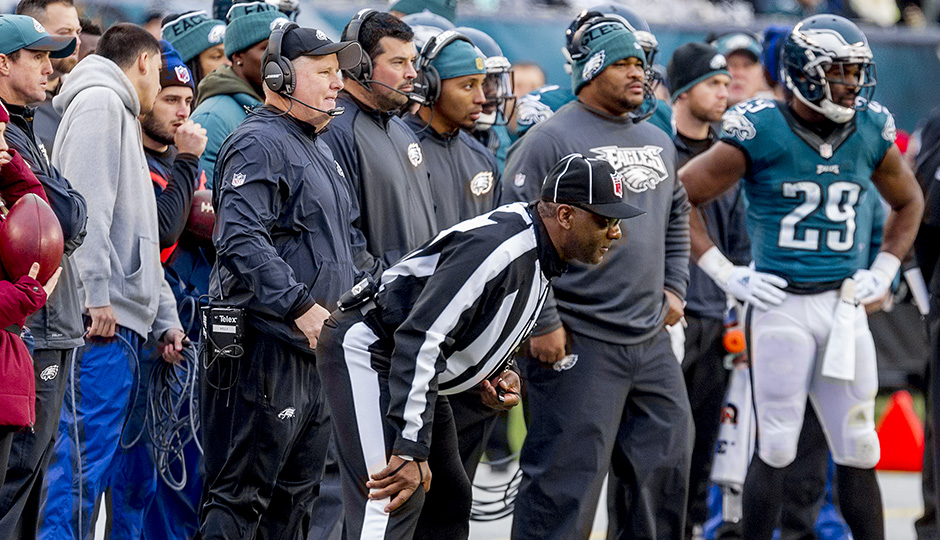 Chip Kelly, Ryan Day, Duce Staley and DeMarco Murray. (Jeff Fusco)