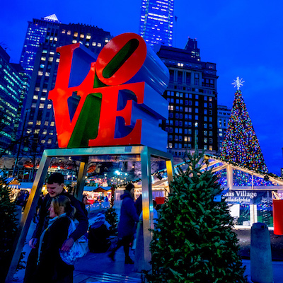 Christmas Village in LOVE Park officially opens Thursday. | Photo by Russ Brown Photography