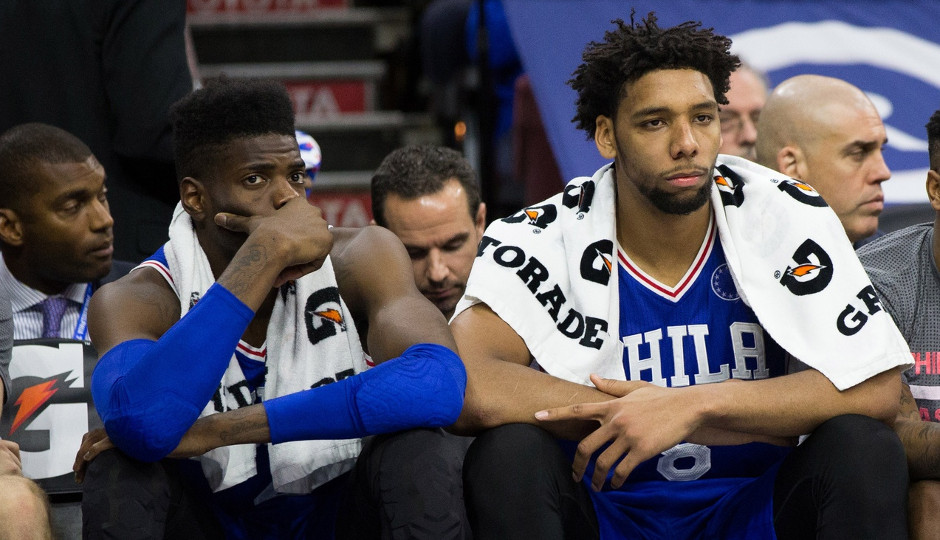 How well Nerlens Noel and Jahlil Okafor fit on the court together has been a popular topic of conversation early on in the Sixers season | Bill Streicher-USA TODAY Sports
