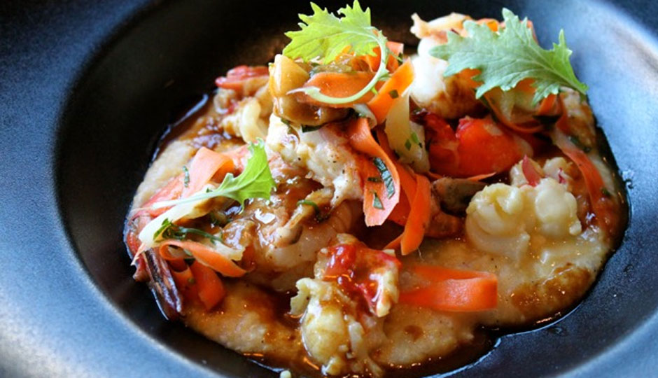 Carolina Shrimp and Anson Mills lobster grits | Photo by Emily Teel