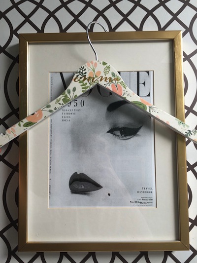 We love the floral design on this custom hanger.