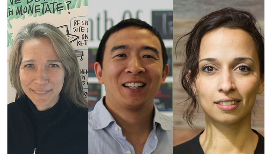 Lucinda Duncalfe (left), Andrew Yang and Yasmine Mustafa are some of the speakers at Founder Factory.