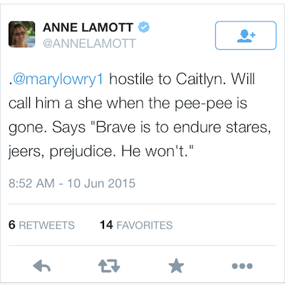 Anne Lamott got in hot water after a series of Tweets about Caitlyn Jenner.