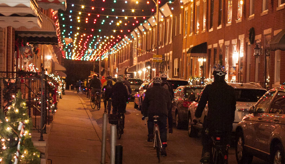 Holiday Lights Bike Ride | Photo via Bicycle Coalition of Greater Philadelphia/Facebook
