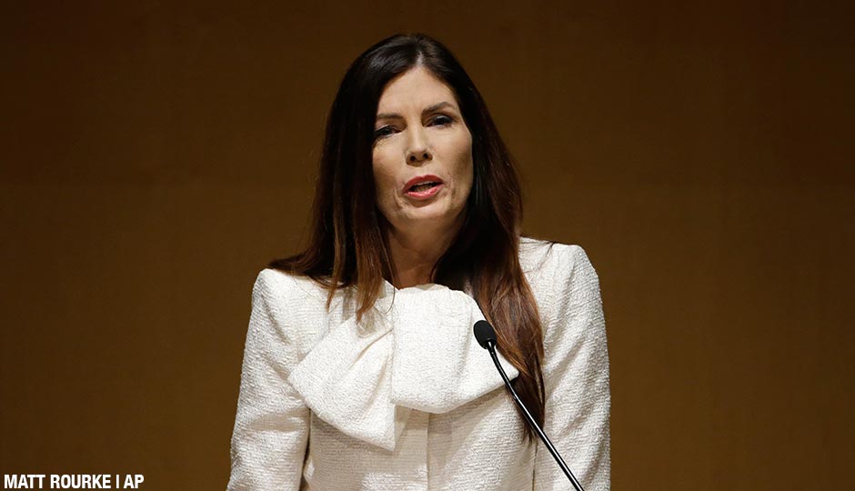 Pennsylvania Attorney General Kathleen Kane speaks during a news conference Tuesday, Dec. 1, 2015, at the National Constitution Center in Philadelphia. 