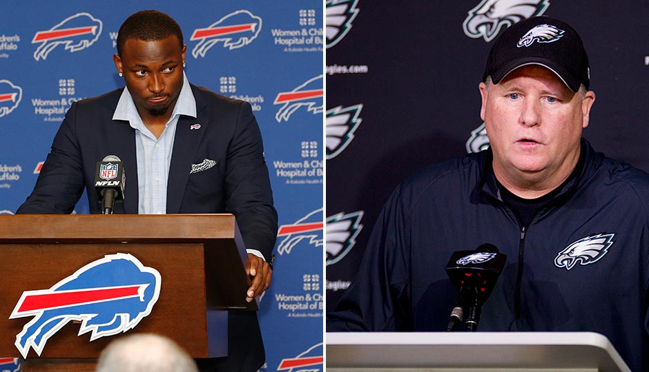 LeSean McCoy (Photo | Kevin Hoffman, USA Today sports). Chip Kelly (Photo | Jeff Fusco)