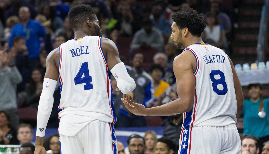 Whether or not Nerlens Noel and Jahlil Okafor can succeed playing together is a key question for the Sixers this season | Bill Streicher-USA TODAY Sports