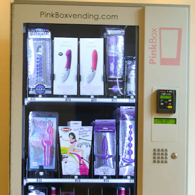 The PinkBox sex toy vending machine.