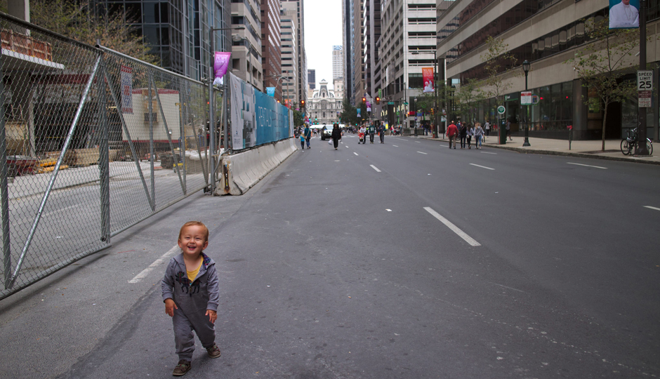 Car-free streets during the Pope visit | Photo by Flickr user Scott Sherrill-Mix 