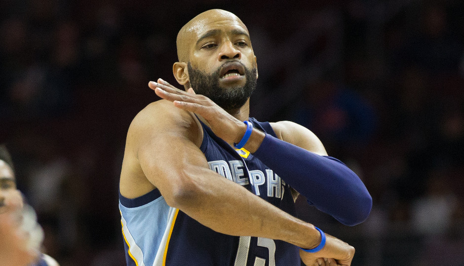 Vince Carter and the Memphis Grizzlies defeated the Sixers 104-90 Tuesday night | Bill Streicher-USA TODAY Sports